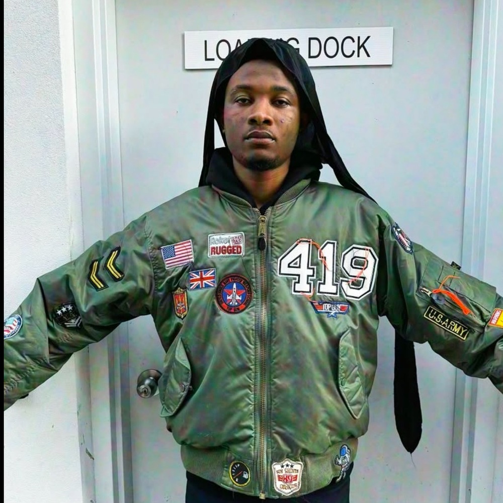 Custom-Made Patch, Green Bomber Jacket - image 2